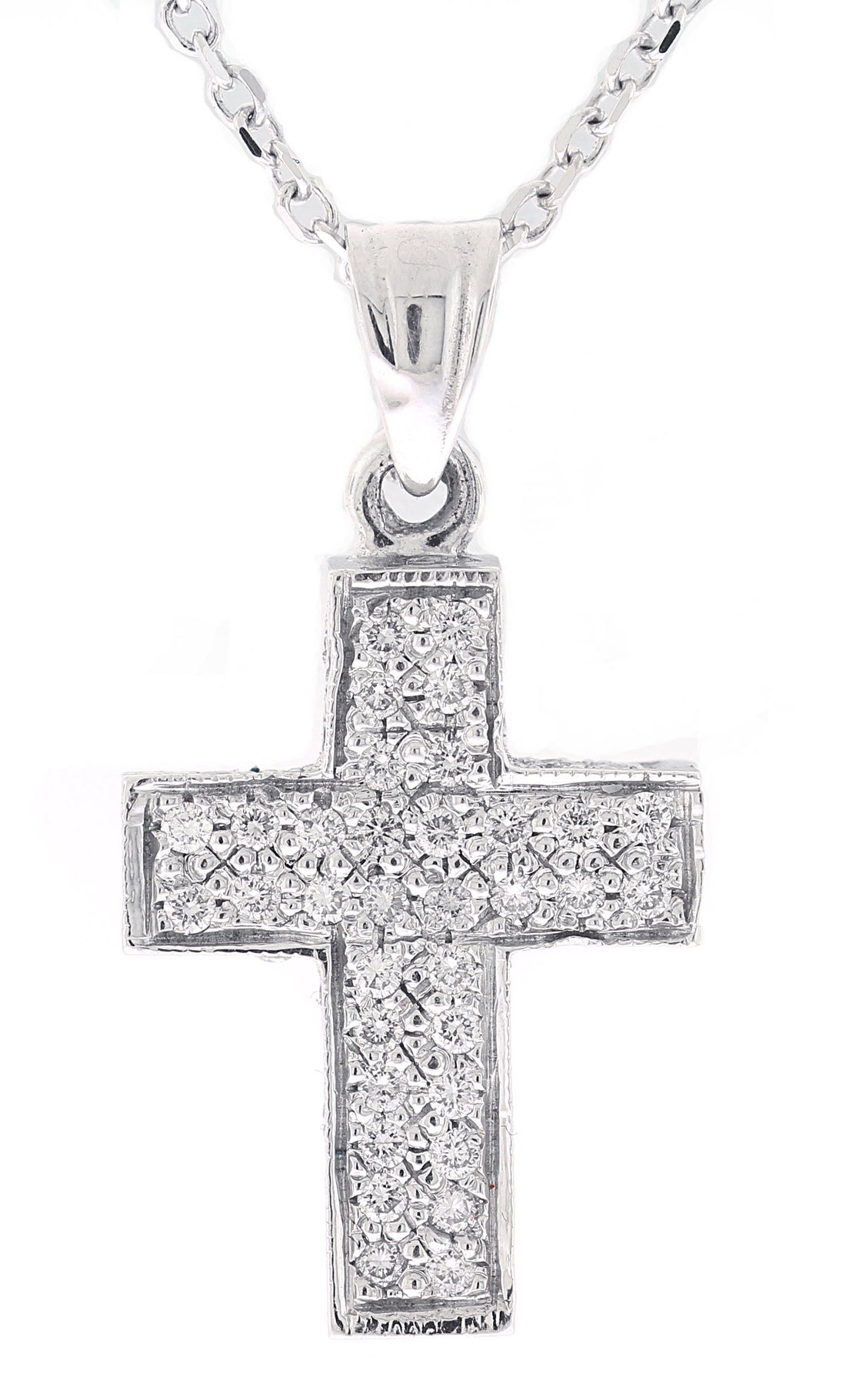 14kt White Gold Diamond Cross Pendant