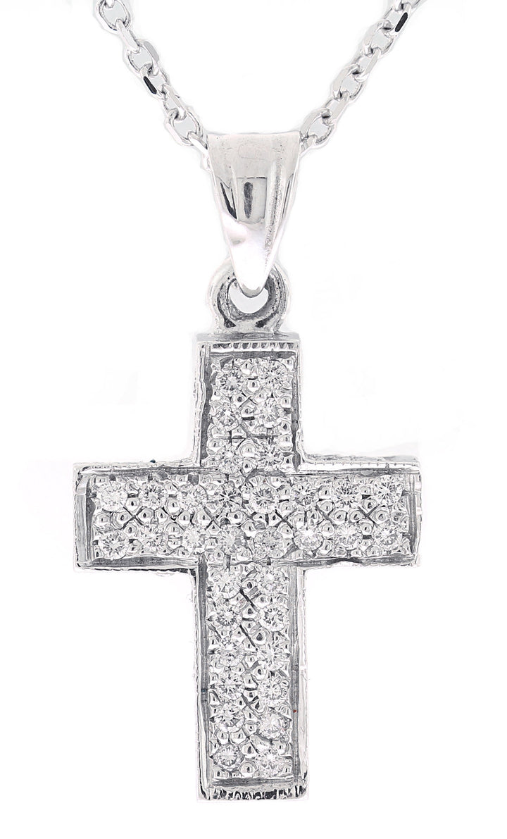 14kt White Gold Diamond Cross Pendant