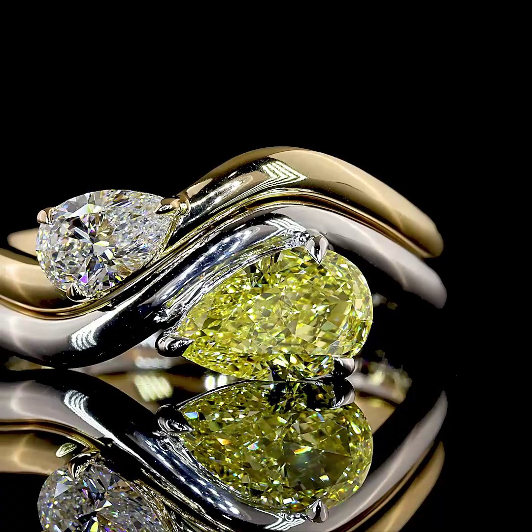 14kt Yellow And White Gold Lab Diamond Ring