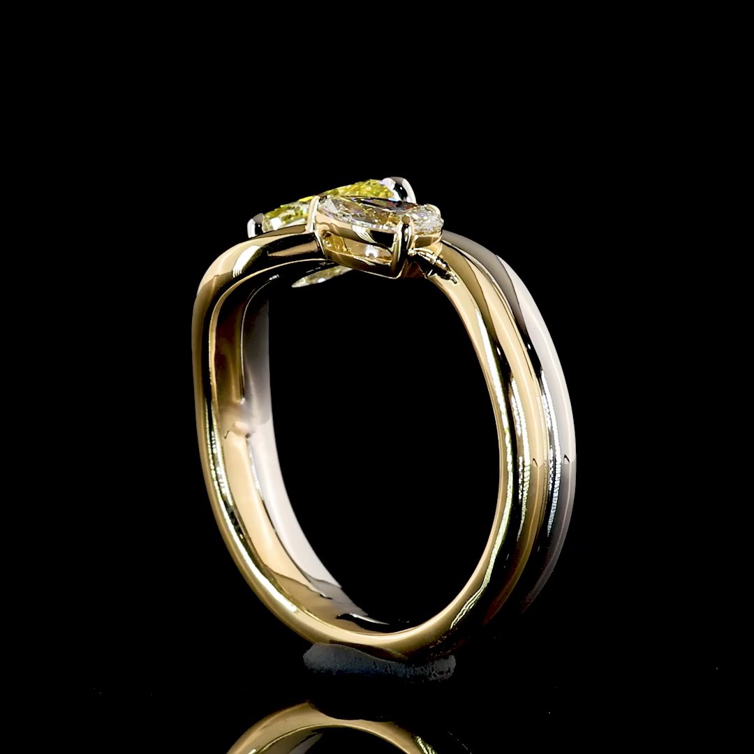 14kt Yellow And White Gold Lab Diamond Ring