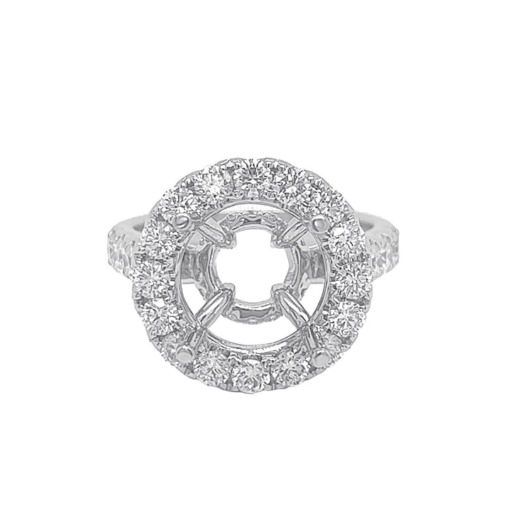 18kt White Gold Diamond Semi Mount