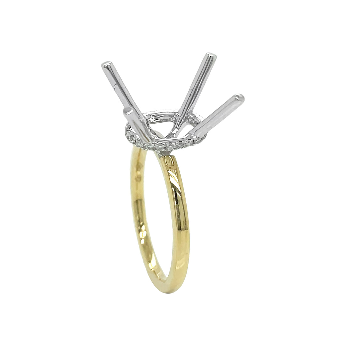 18kt Yellow and White Gold Diamond Semi-mount
