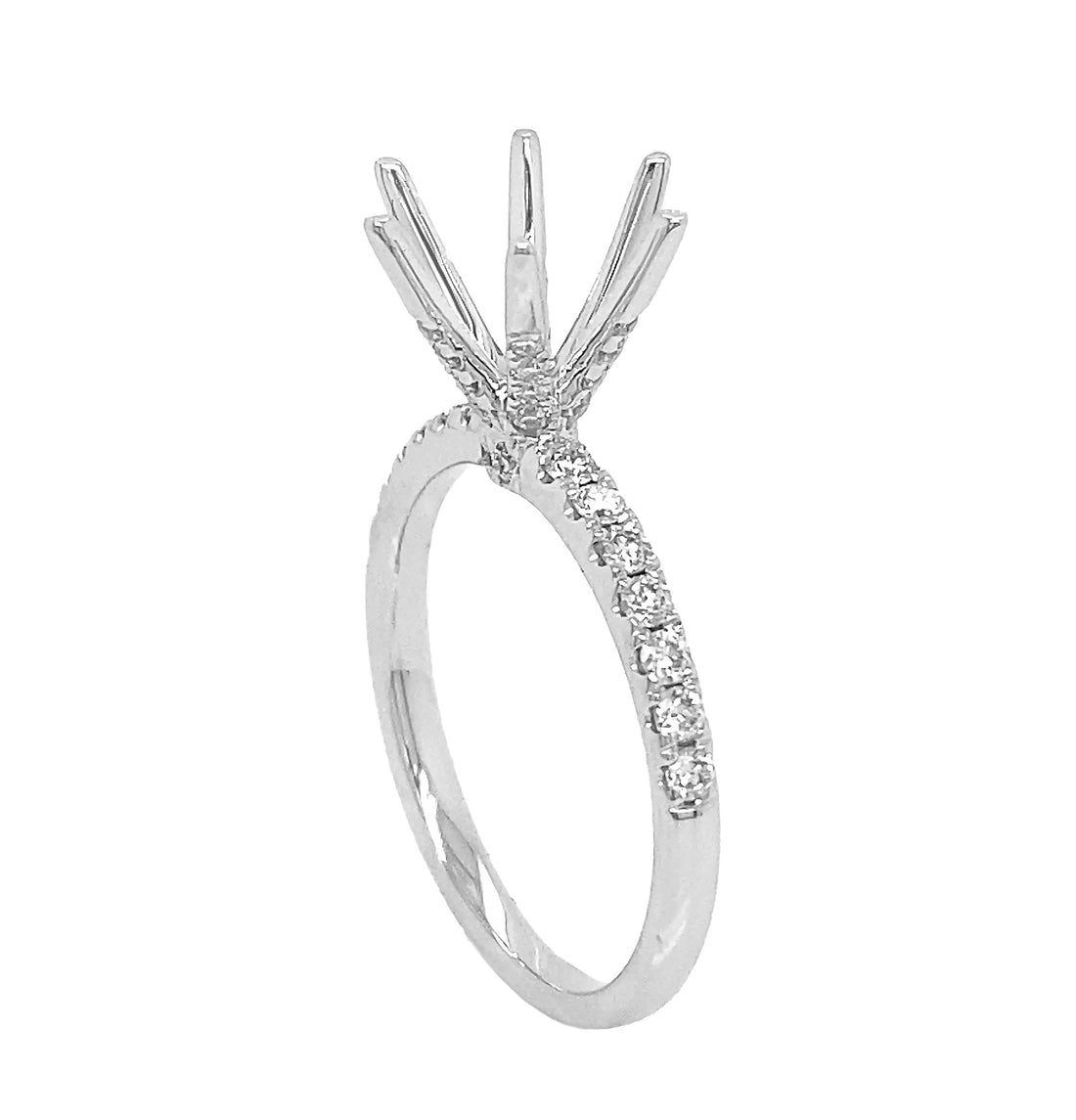 18kt White Gold Diamond Semi Mount