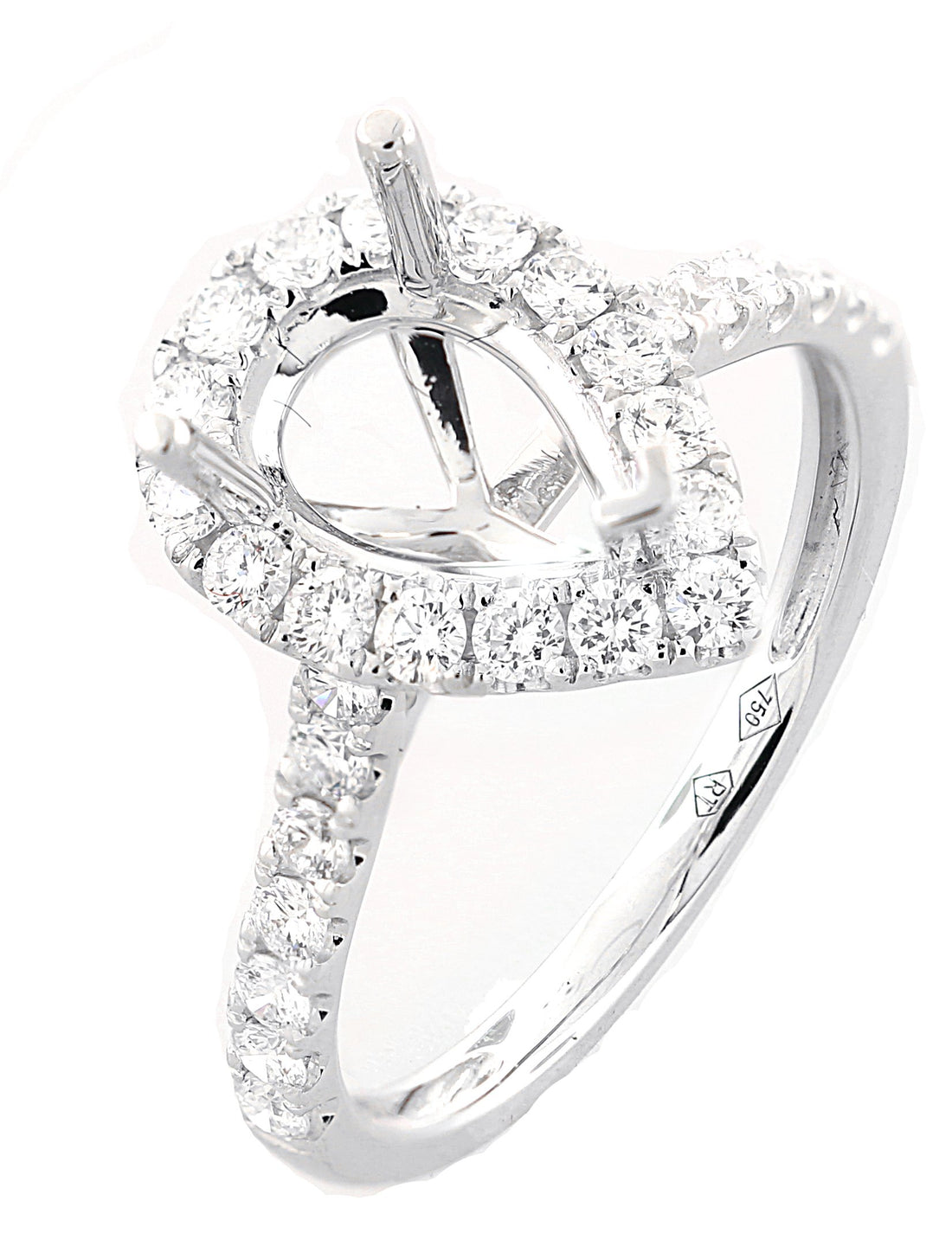 18kt White Gold Diamond Semi Mount