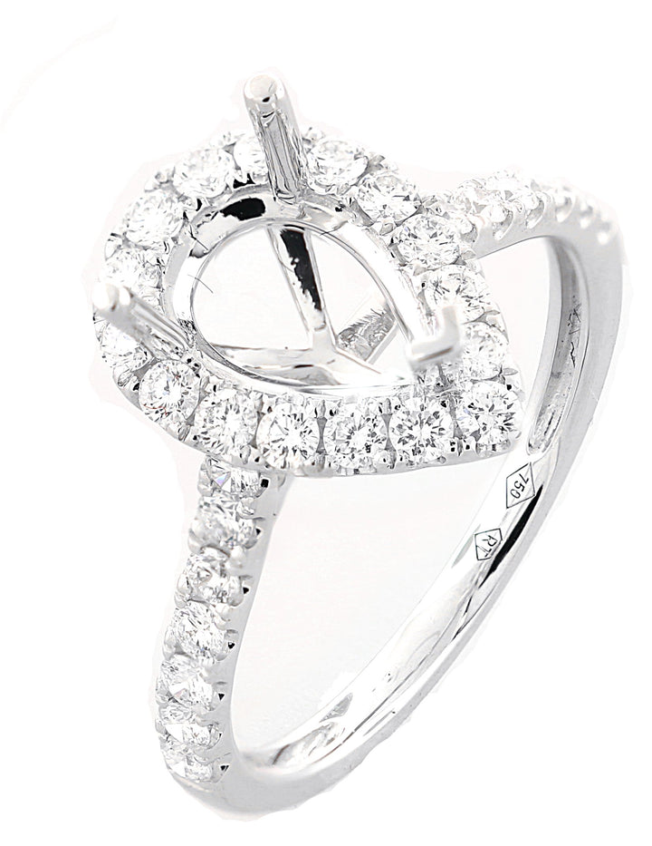 18kt White Gold Diamond Semi Mount
