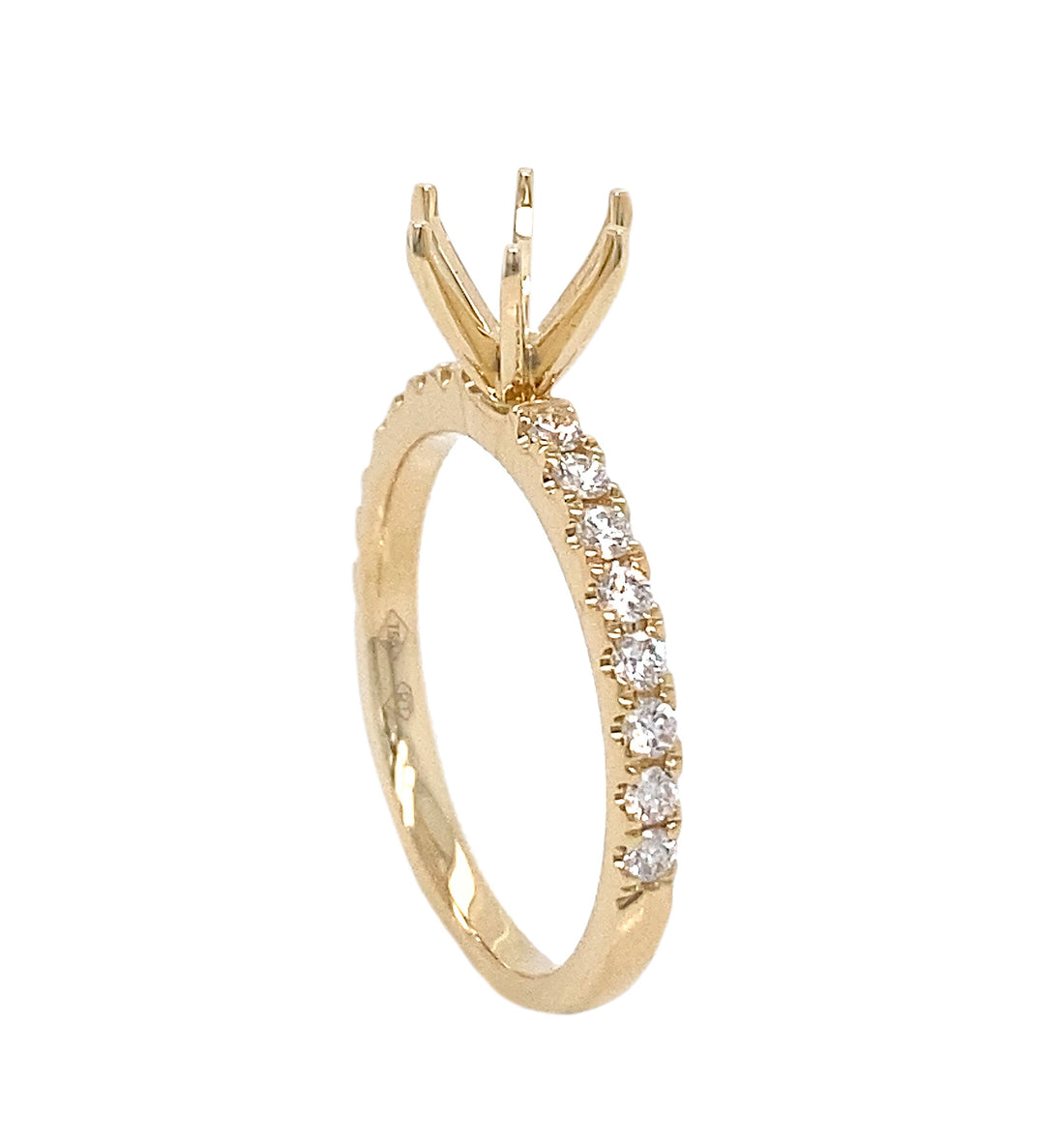 18kt Yellow Gold Diamond Semi-mount