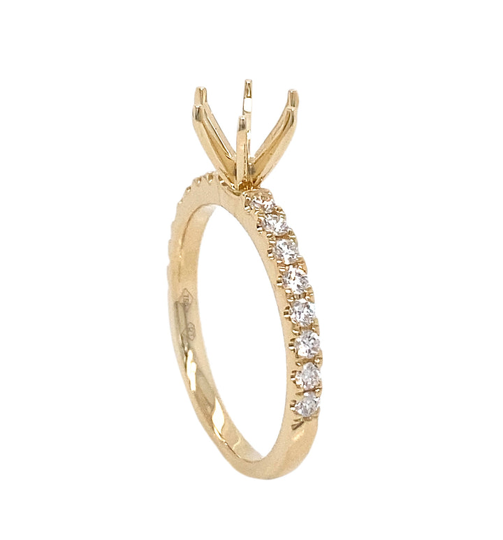 18kt Yellow Gold Diamond Semi-mount