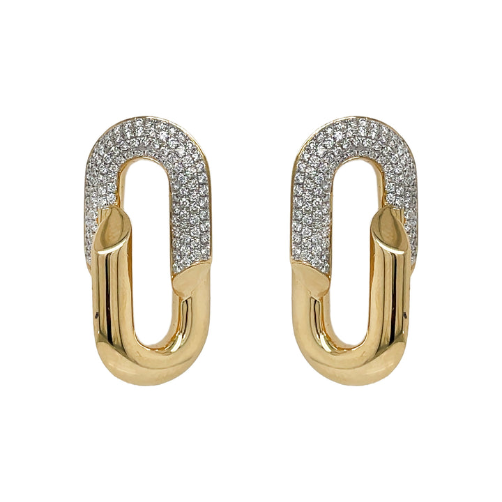 18kt Yellow and White Gold Diamond Link Earrings