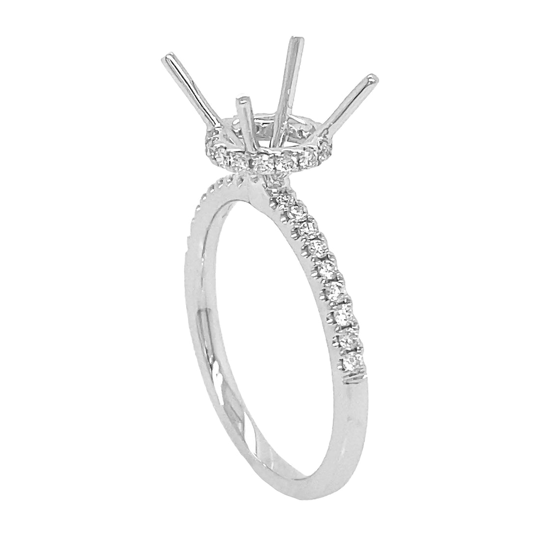 18kt White Gold Diamond Semi Mount