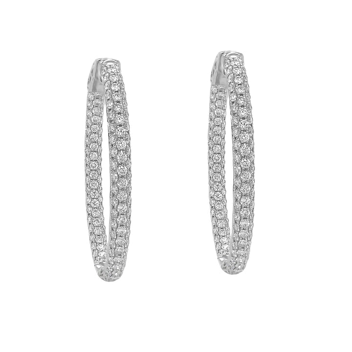 18kt White Gold Diamond Inside-out Hoops