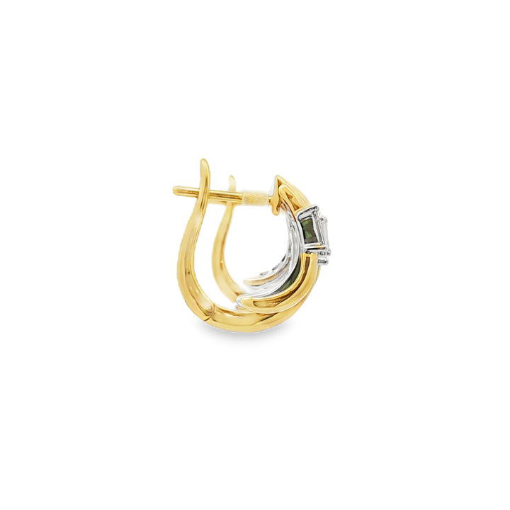 18kt Yellow And White Gold Diamond Earrings