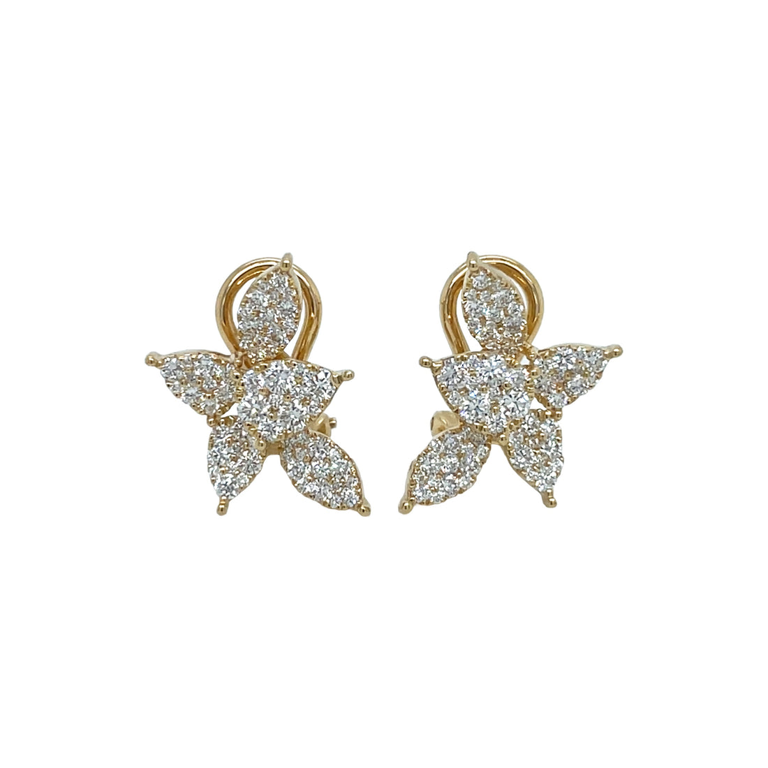 18kt Yellow Gold Diamond Earrings