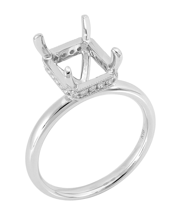 18kt White Gold Diamond Semi Mount