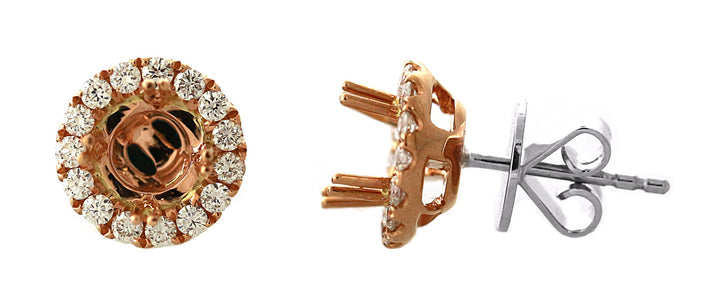 18kt White And Rose Gold Diamond Earrings Mounting