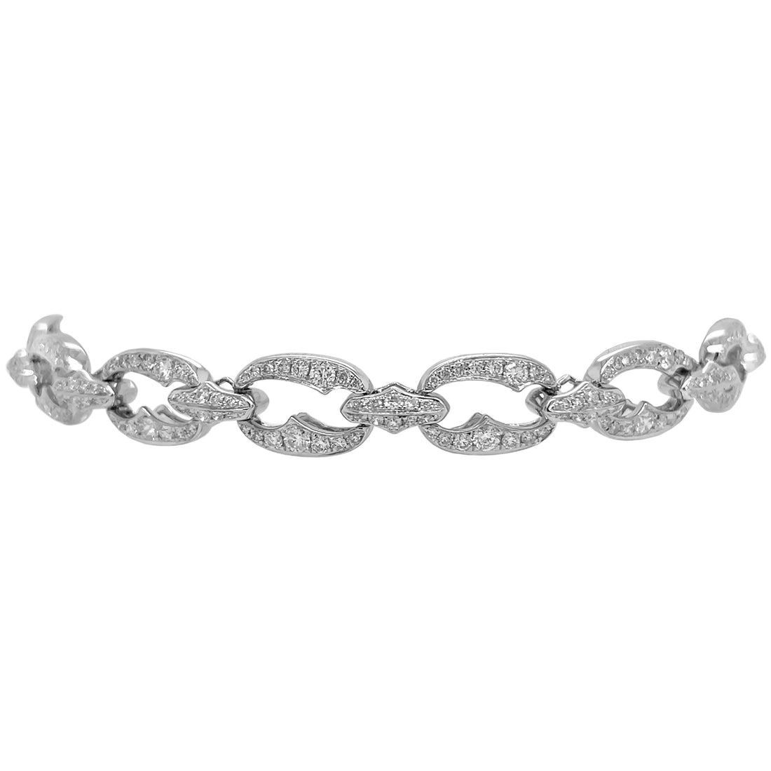 18kt White Gold Diamond Link Bracelet