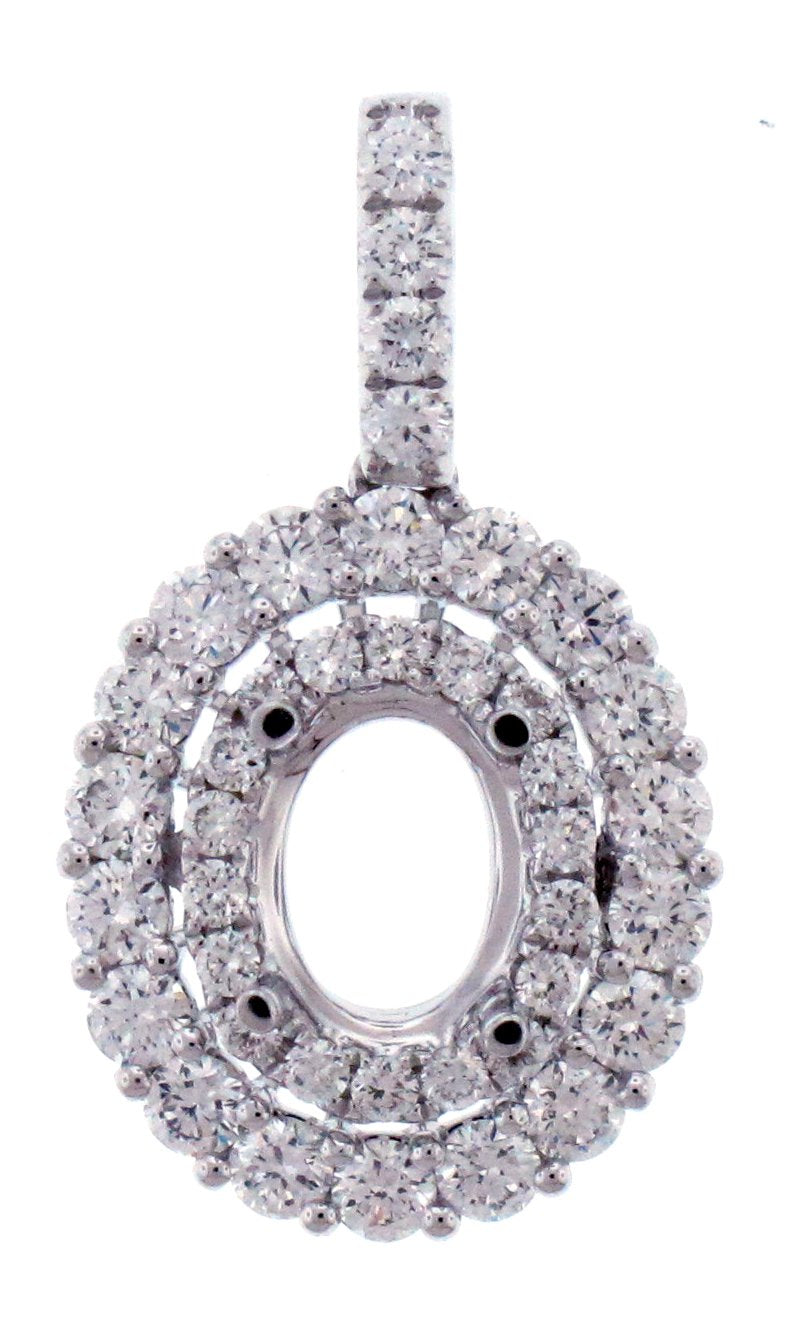 18kt White Gold Diamond Halo Pendant Mounting