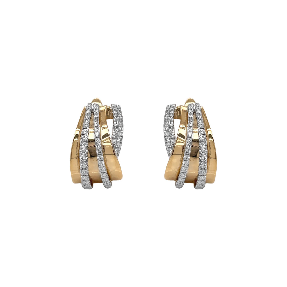 18kt Yellow and White Gold Daimond Earrings