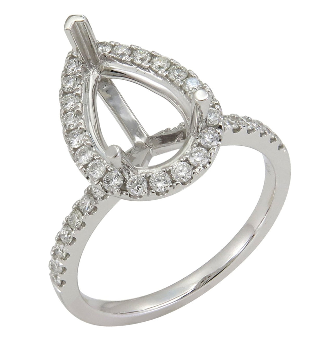 18kt White Gold Diamond Semi-mount