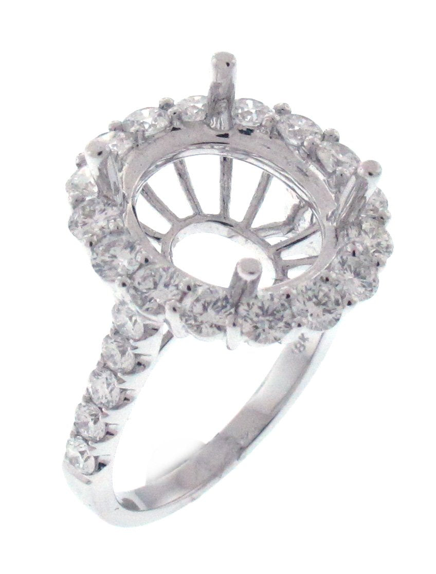 18kt White Gold Diamond Semi Mount