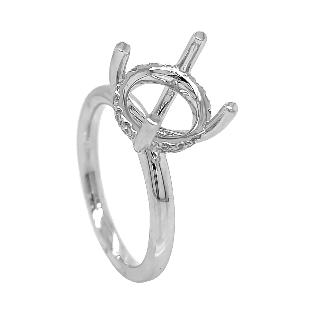 18kt White Gold Diamond Semi-mount
