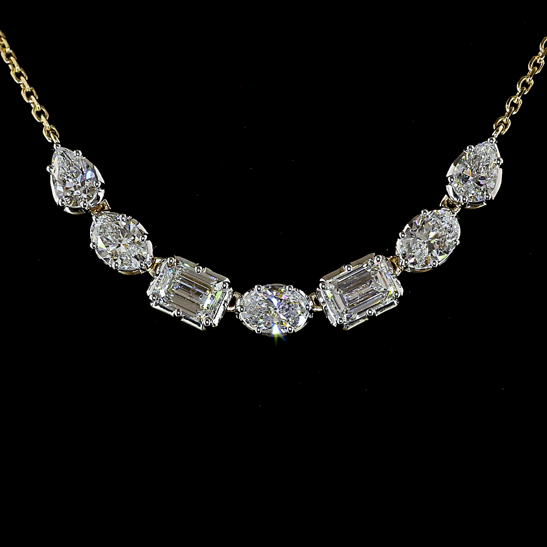14kt Yellow And White Gold Lab Diamond Necklace