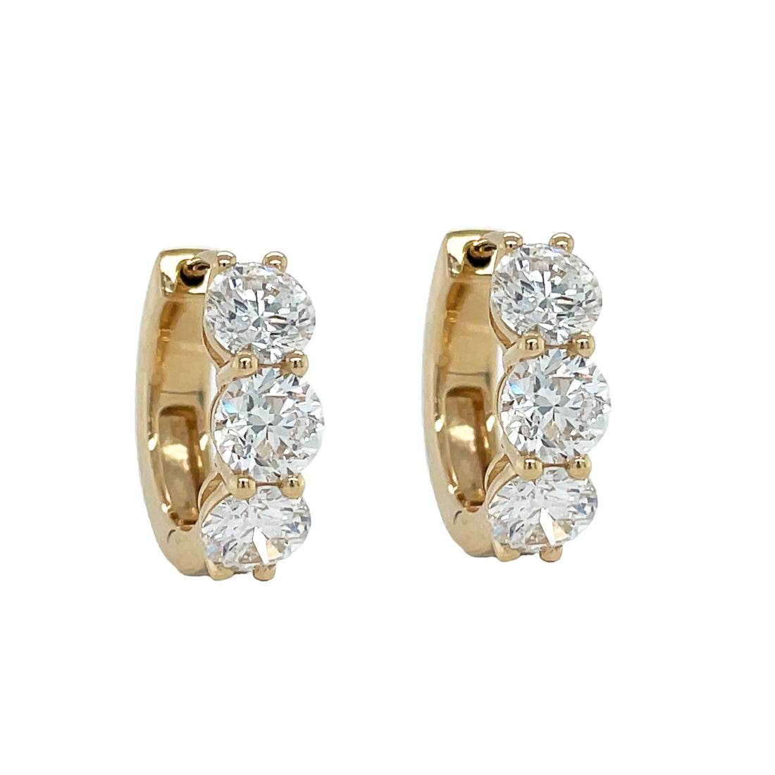 18kt Yellow Gold Diamond Huggie Earrings