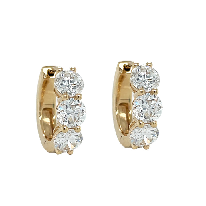 18kt Yellow Gold Diamond Huggie Earrings