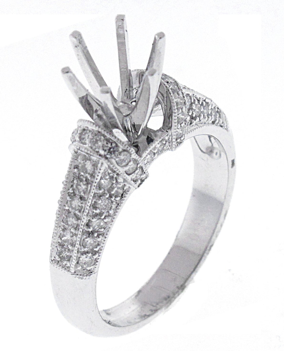 18kt White Gold Diamond Semi Mount