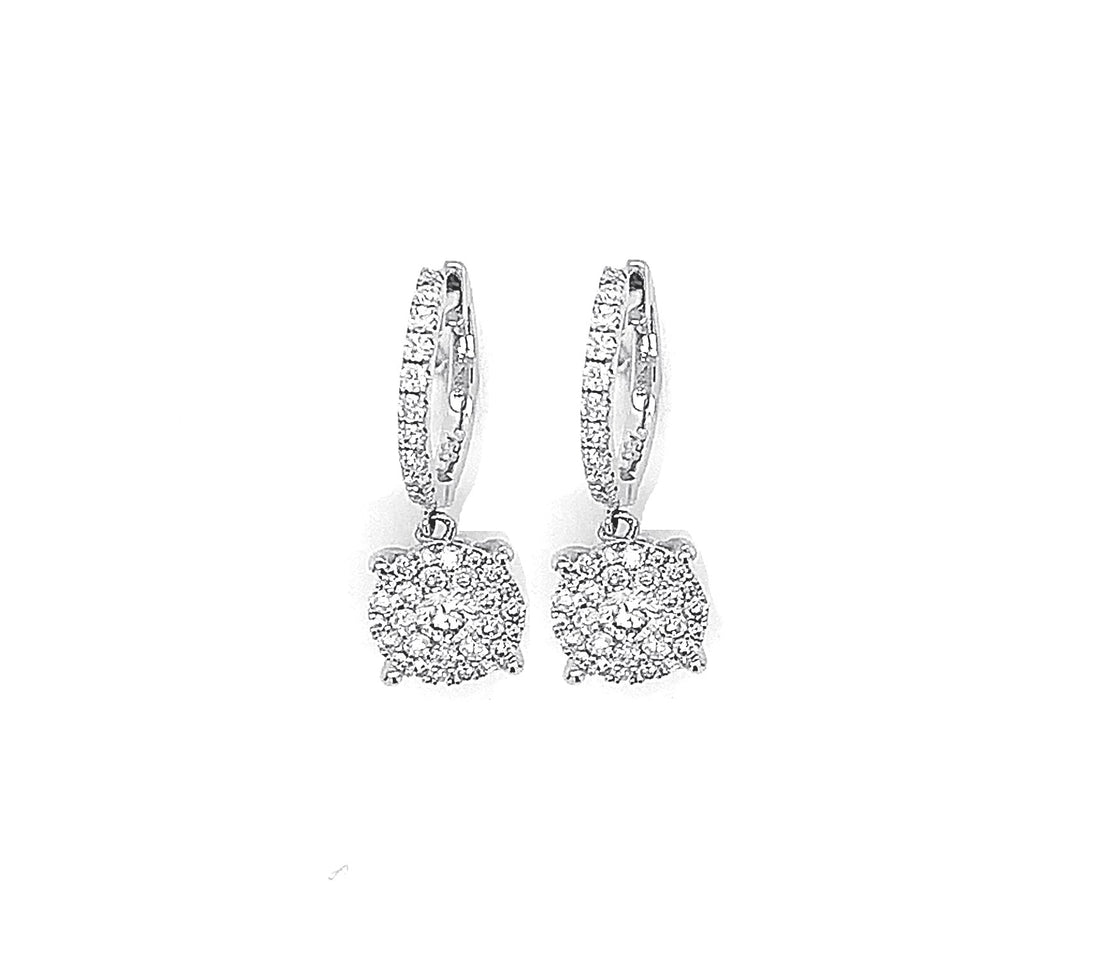 18kt White Gold Diamond Earrings
