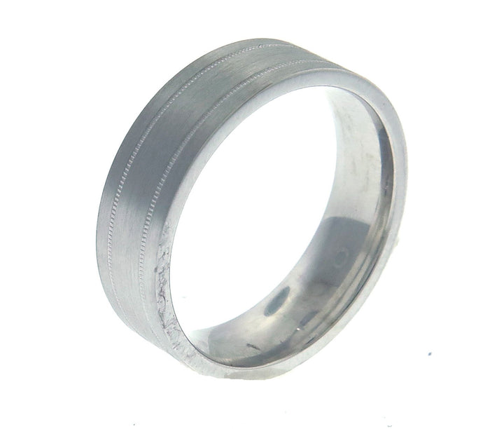 14kt White Gold Men's Wedding Band
