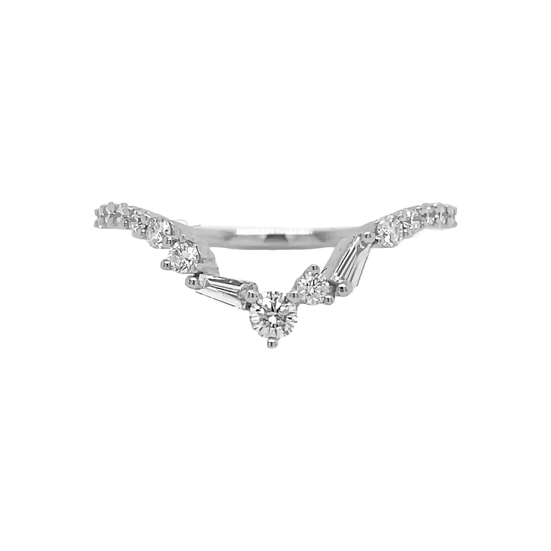 18kt White Gold Diamond Curve Band