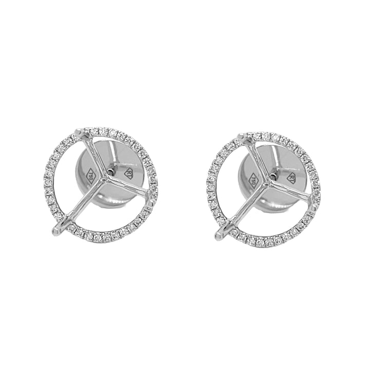 18kt White Gold Diamond Earring Mounting