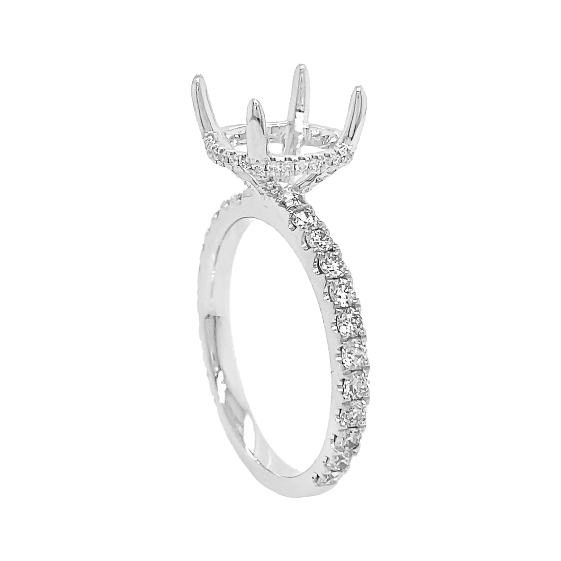 18kt White Gold Diamond Semi Mount