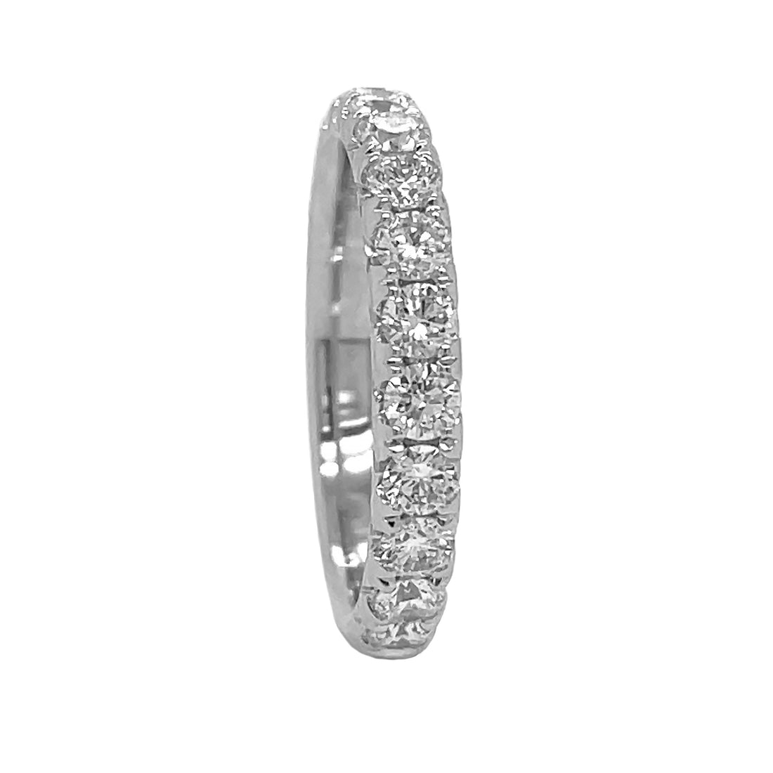 18kt White Gold Diamond Half-way Band