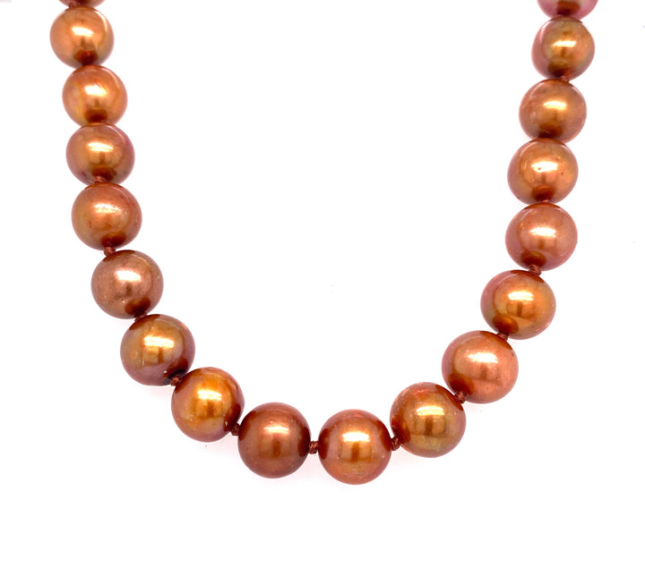 14kt Black Gold And Pearl Necklace