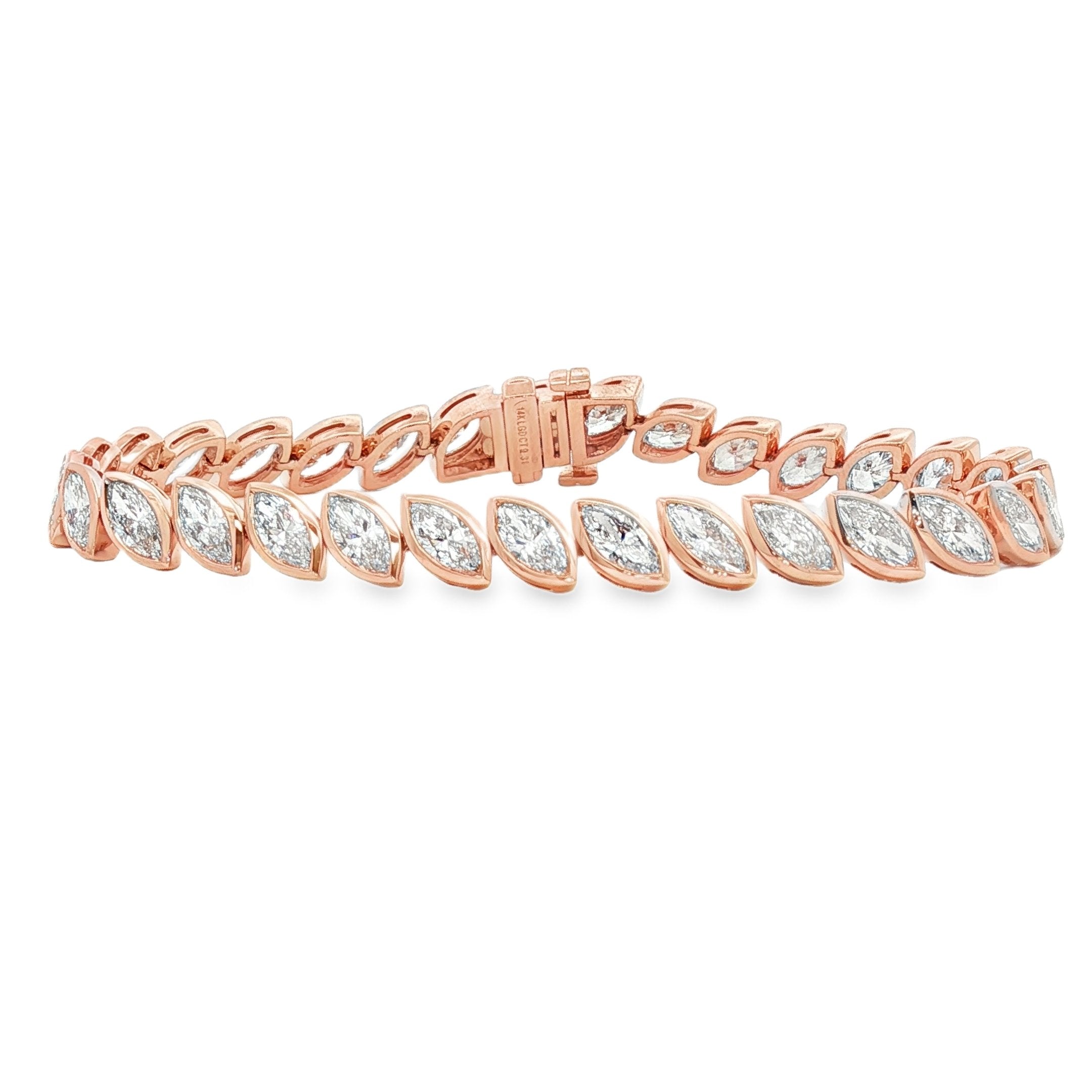 14kt Rose Gold lab Diamond Tennis Bracelet