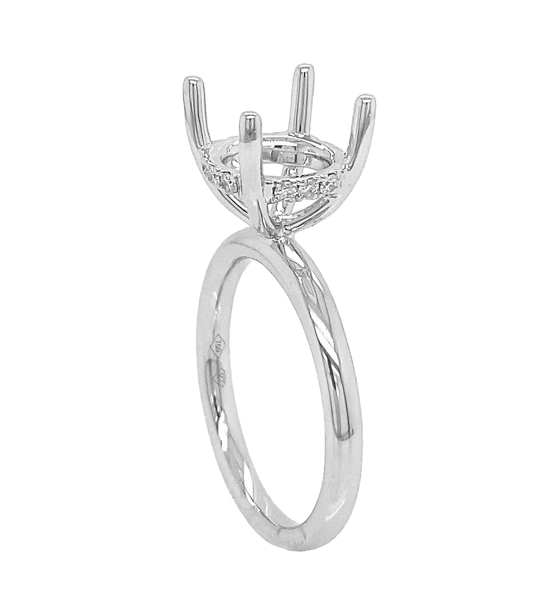 18kt White Gold Diamond Semi Mount
