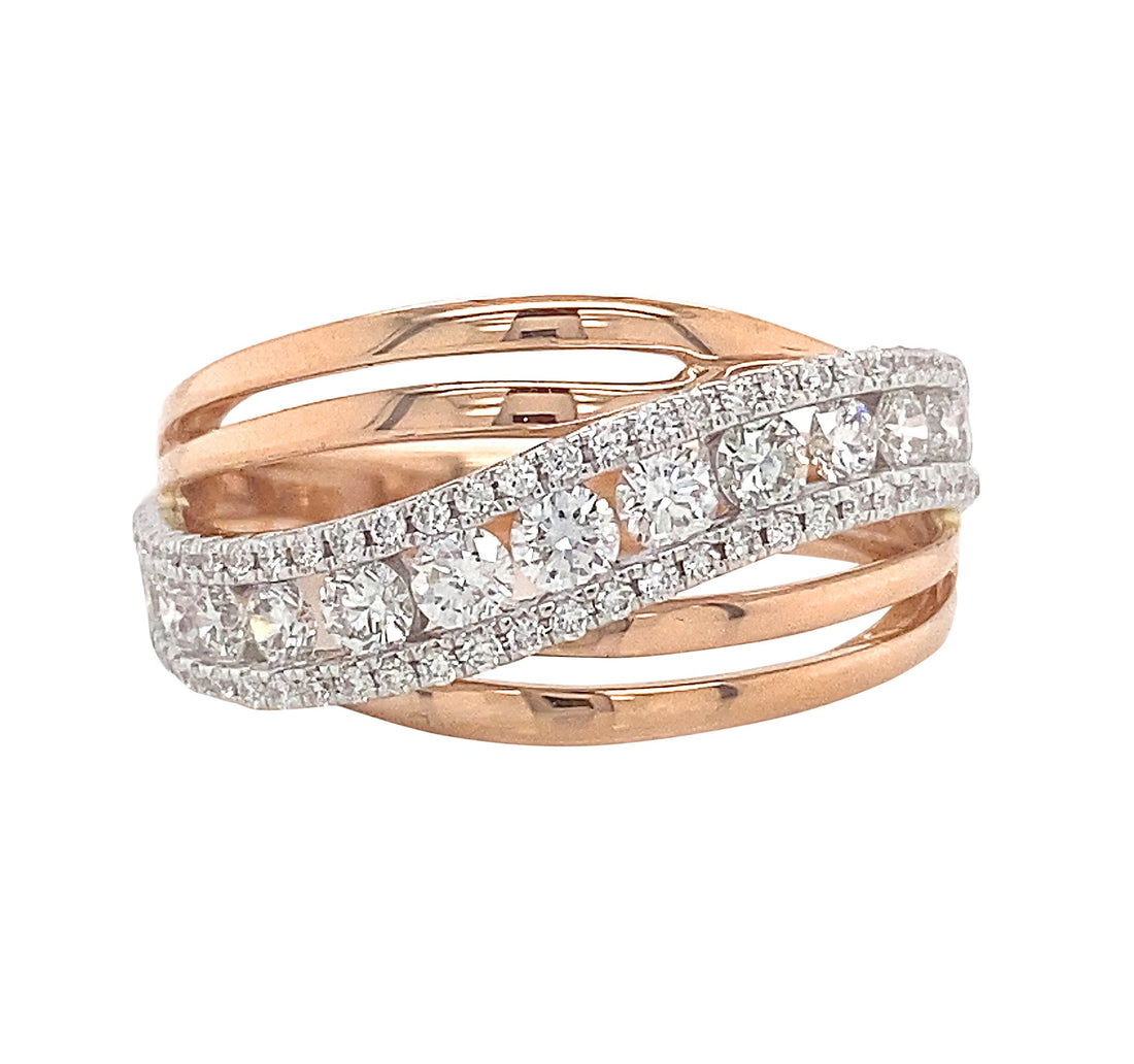 18kt Rose And White Gold Diamond Ring
