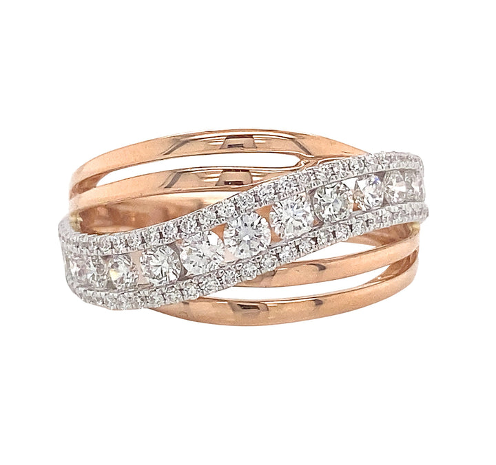 18kt Rose And White Gold Diamond Ring