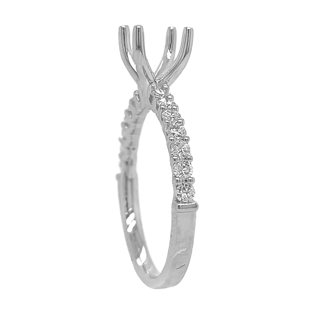18kt White Gold Diamond Semi Mount