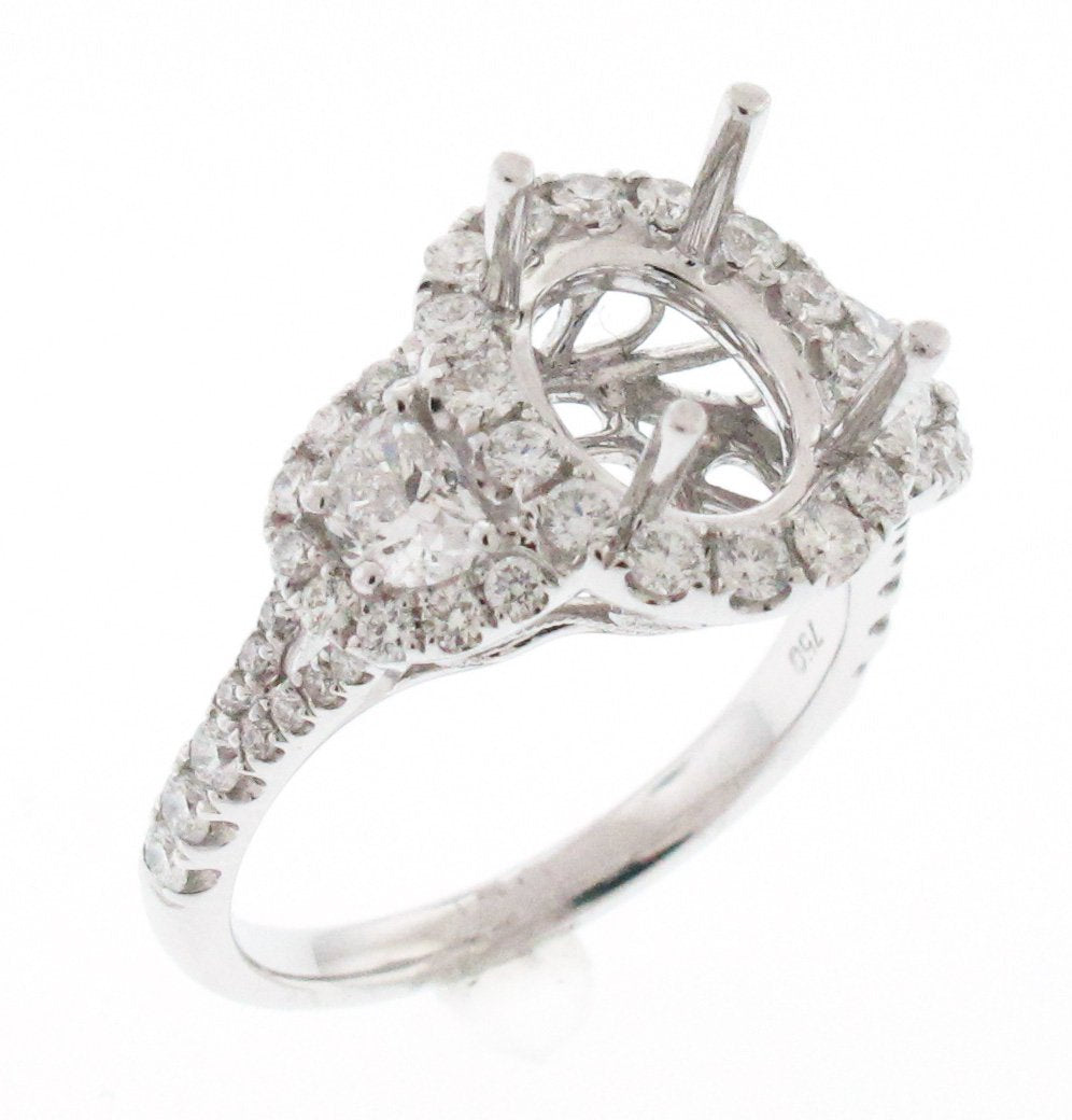 18kt White Gold Diamond Semi Mount