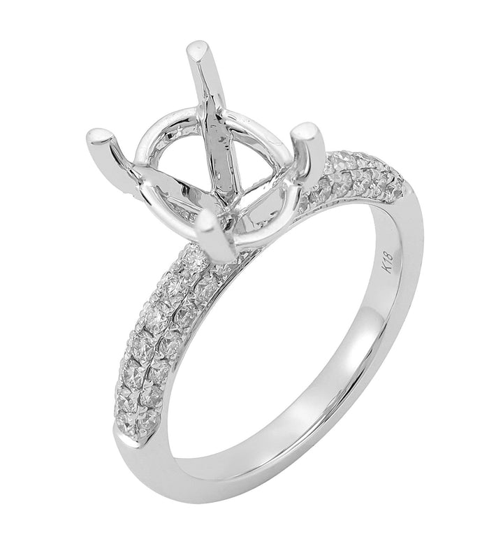 18kt White Gold Diamond Semi Mount
