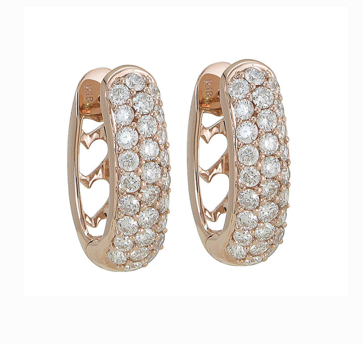 18kt Rose Gold Diamond Huggie Earrings
