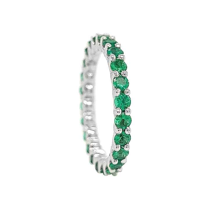 18kt White Gold Emerald Band