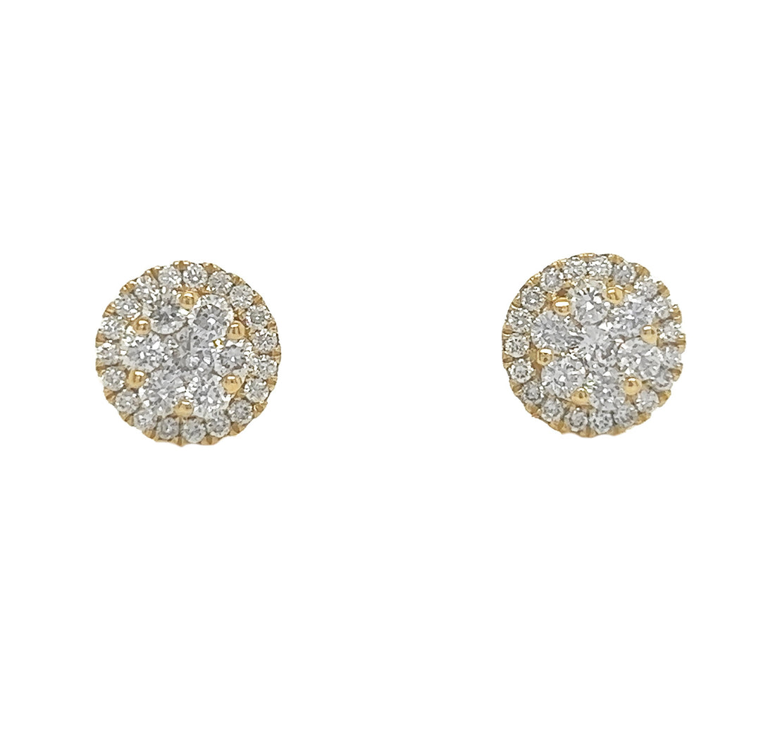 18kt Yellow Gold Diamond Earrings