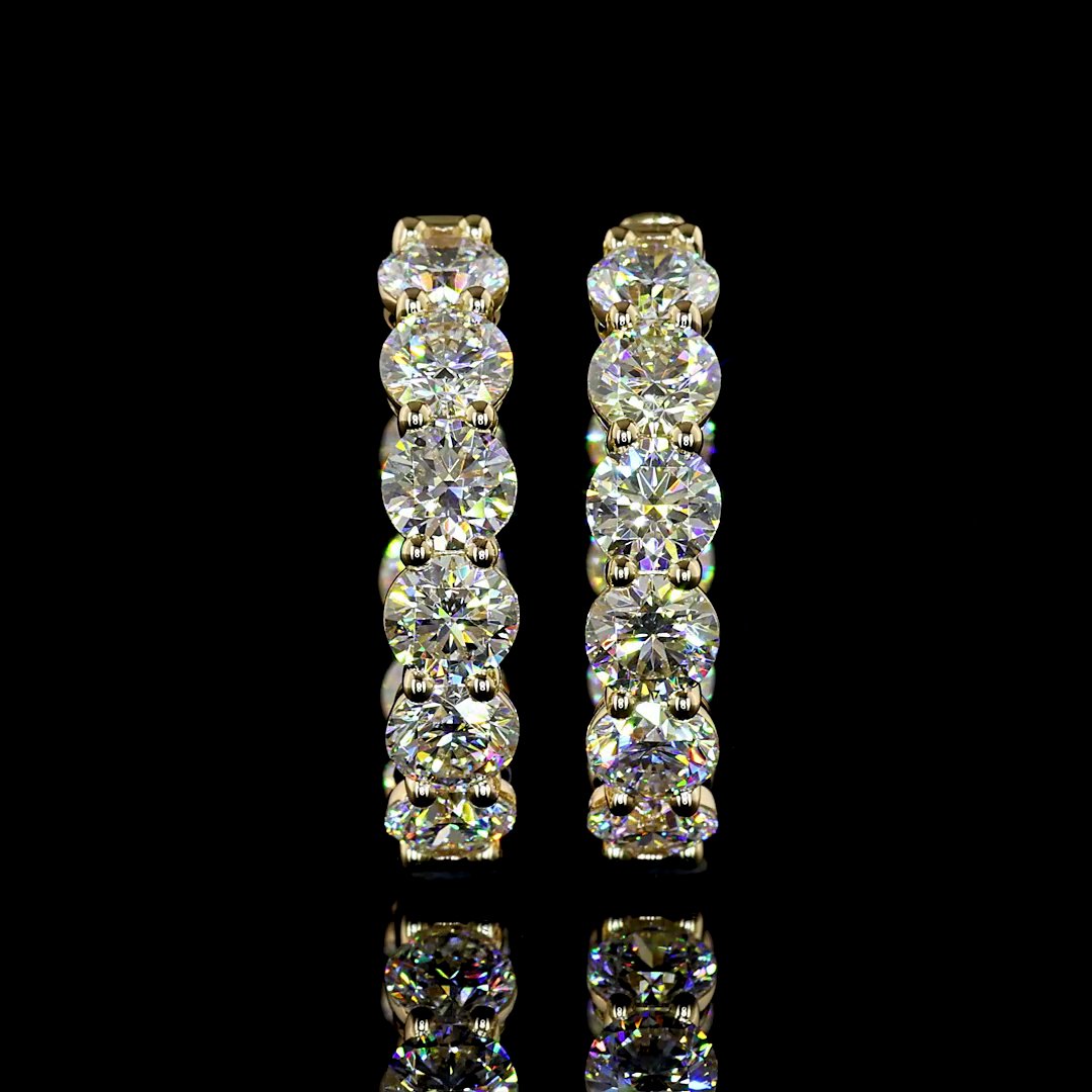 14kt Yellow Gold Lab Diamond Hoops