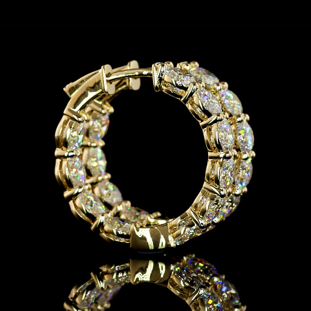 14kt Yellow Gold Lab Diamond Hoops