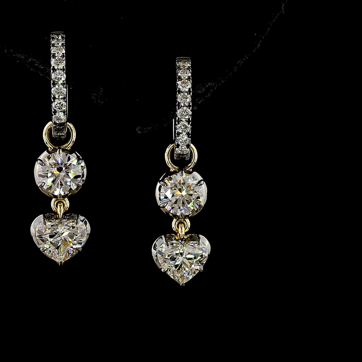 14kt Yellow Gold Lab Diamond Dangling Earrings