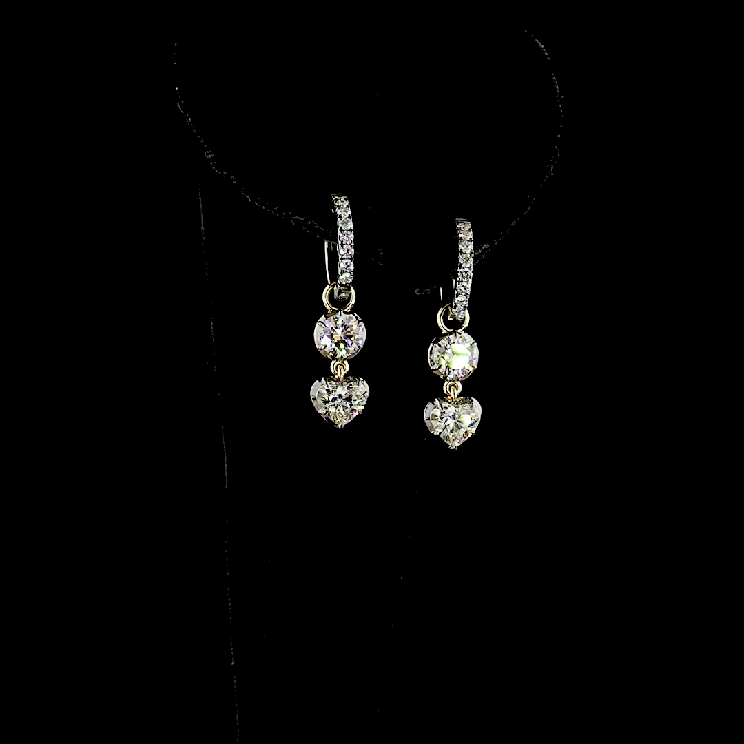 14kt Yellow Gold Lab Diamond Dangling Earrings
