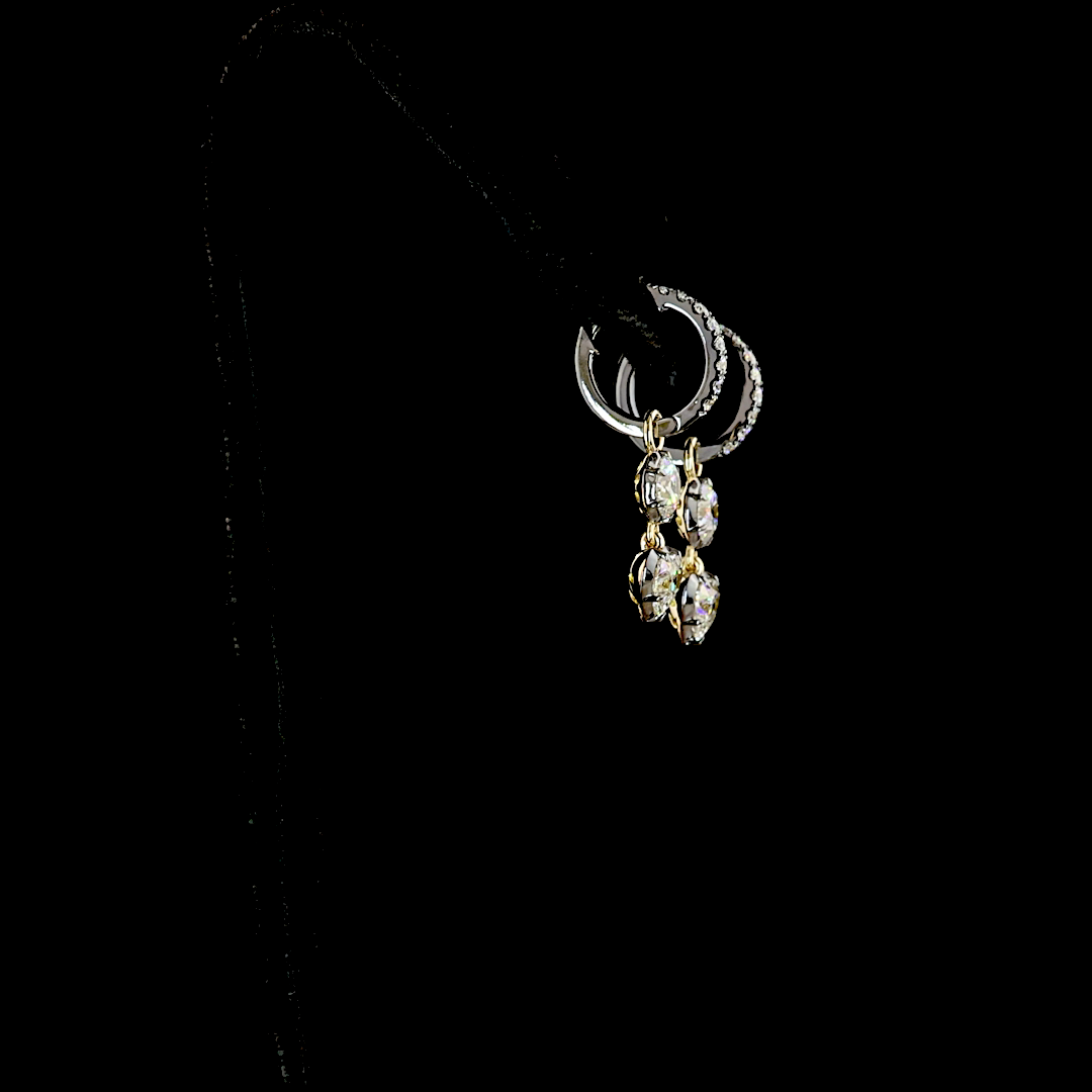 14kt Yellow Gold Lab Diamond Dangling Earrings